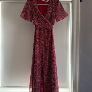 Elegant Red Wrap Dress